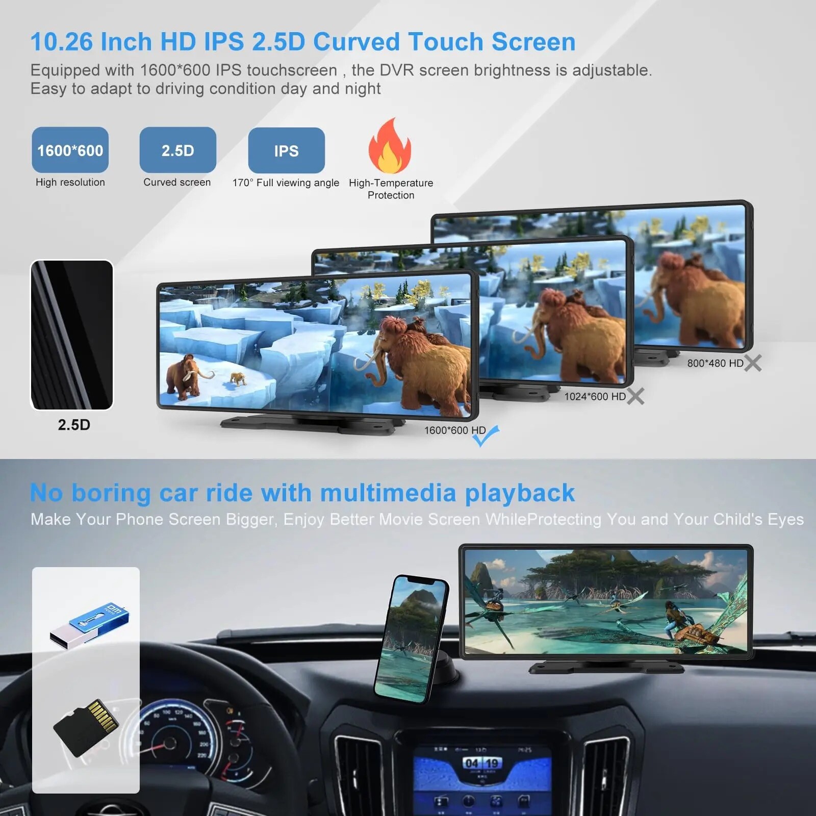 10.26 Inch. Touch Screen Car Radio Apple CarPlay Android Auto Portable Stereo