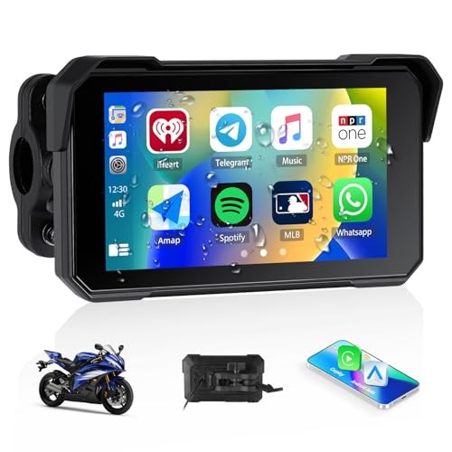 CarPlay Screen for Motorcycle,Portable Wireless Carplay/Android Auto for