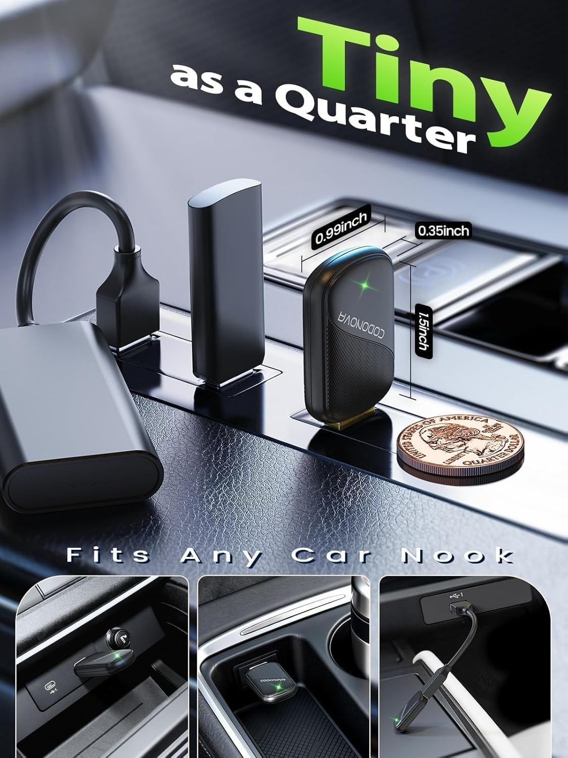 Mini Wireless Carplay & Android Auto Adapter for Iphone & Android Phone (2026 Up