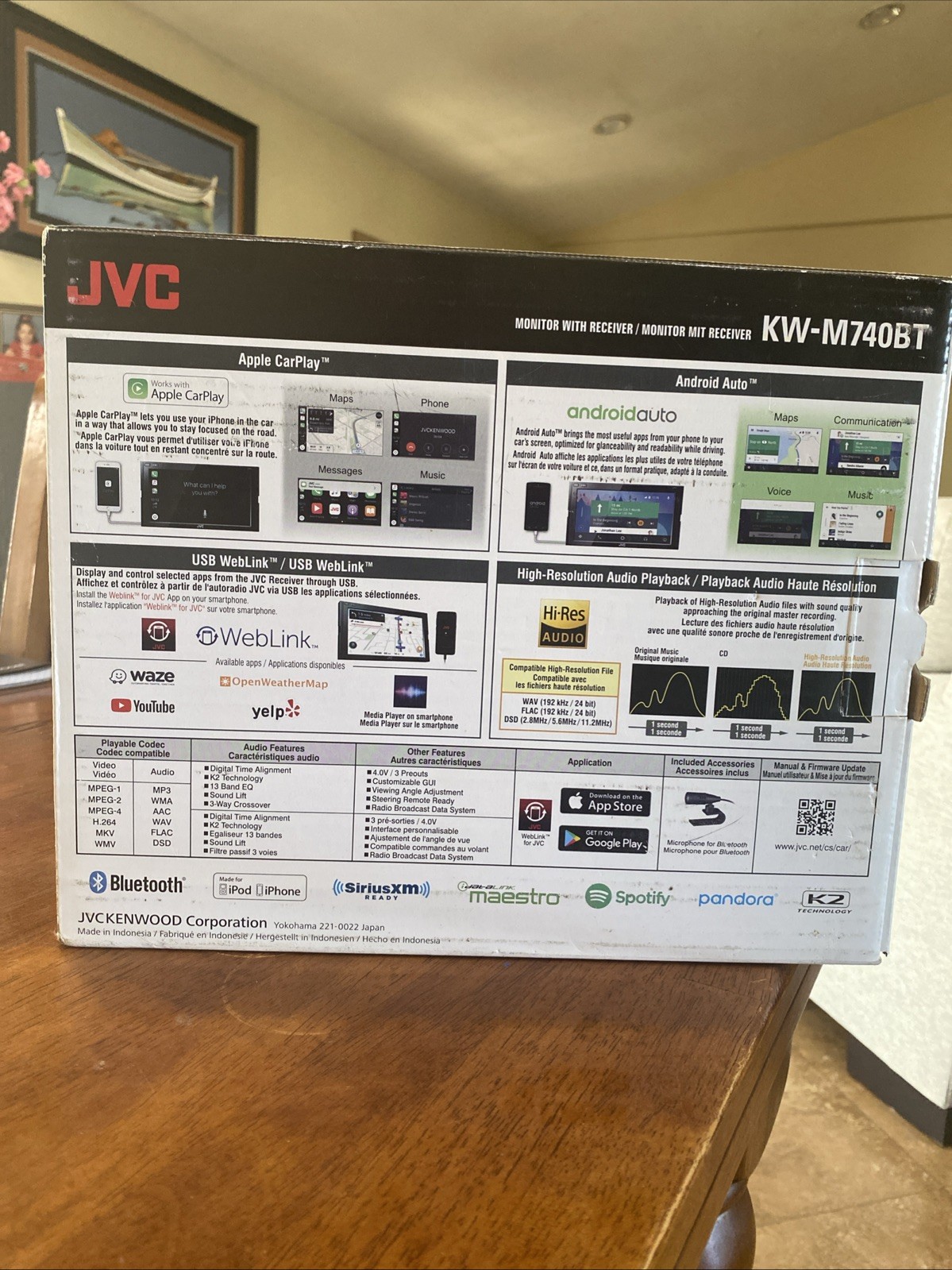 JVC KWM740BT 2-DIN AV Receiver (No CD)