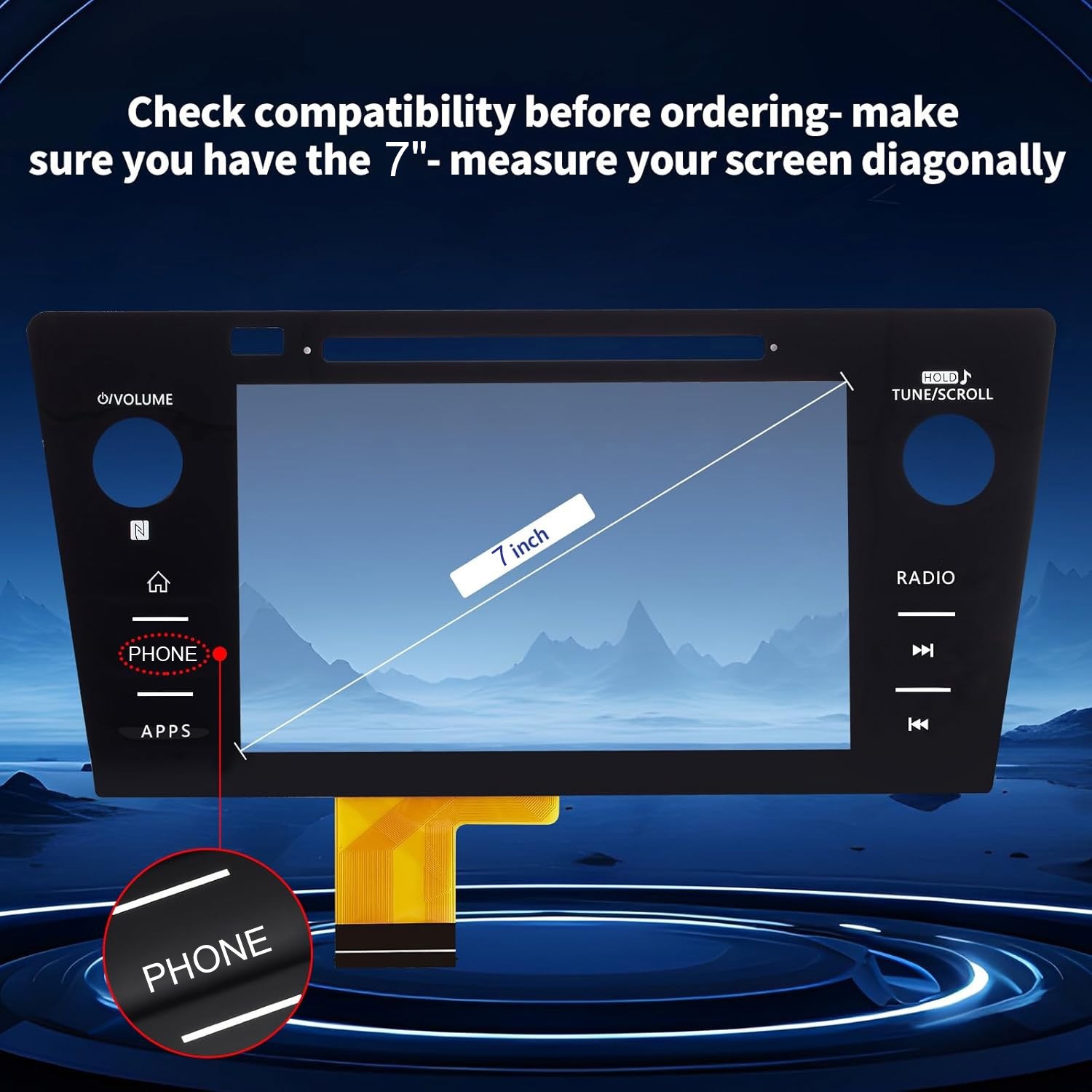 Touch Screen Digitizer Replacement for Subaru Legacy Outback Radio Screen 18-19