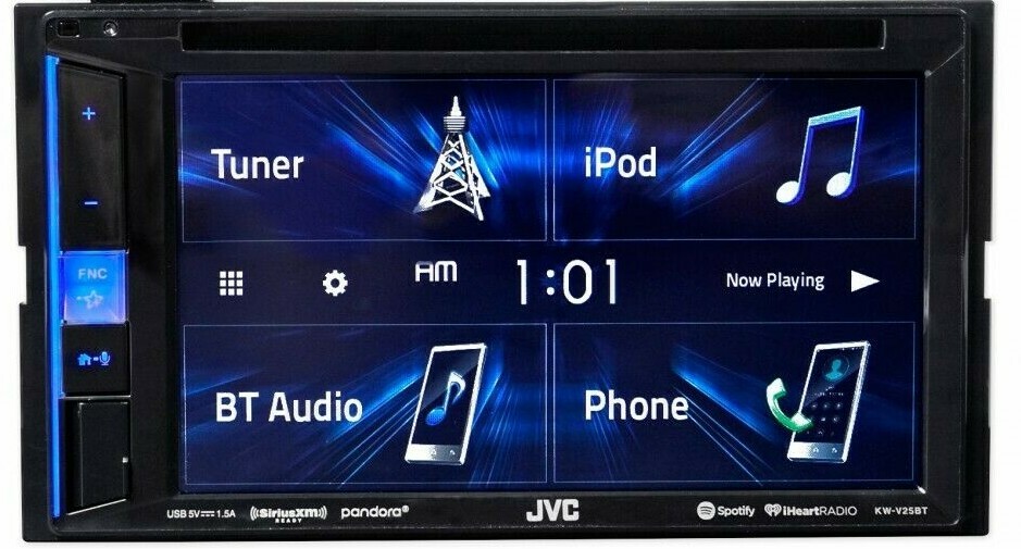 JVC KW-V25BT Bluetooth CD DVD Player iPhone Android Pandora XM USB Aux 6Ch 6.2″
