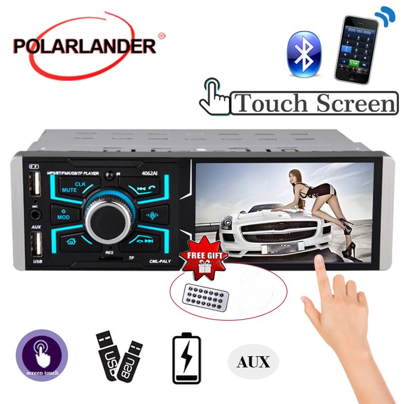 4.1 inch Touch screen FM Radio Bluetooth RM USB/TF card MP5 Car Player AUX input
