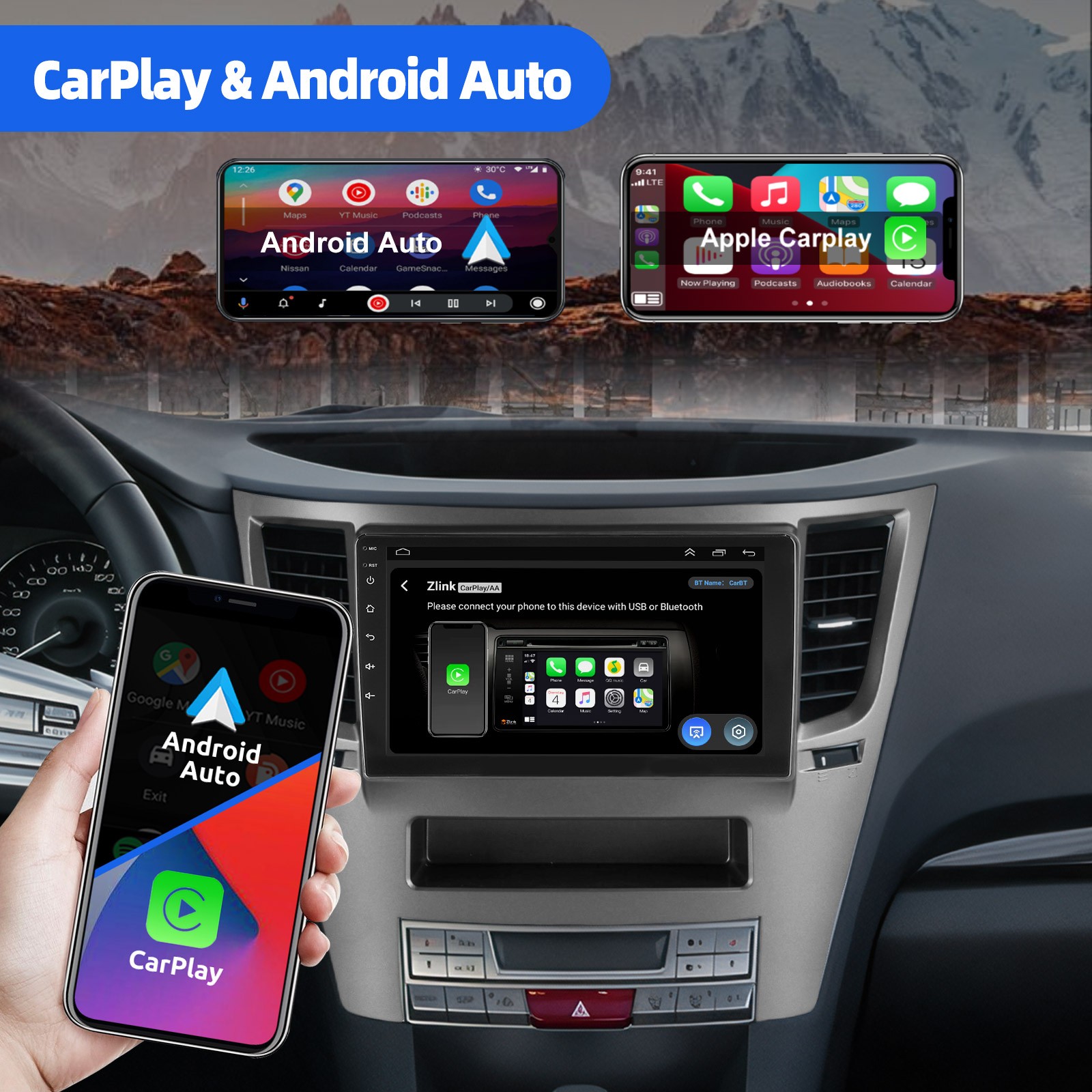 CarPlay For Subaru Legacy Outback 2009-2014 Car Stereo Radio Android 15 GPS 64GB