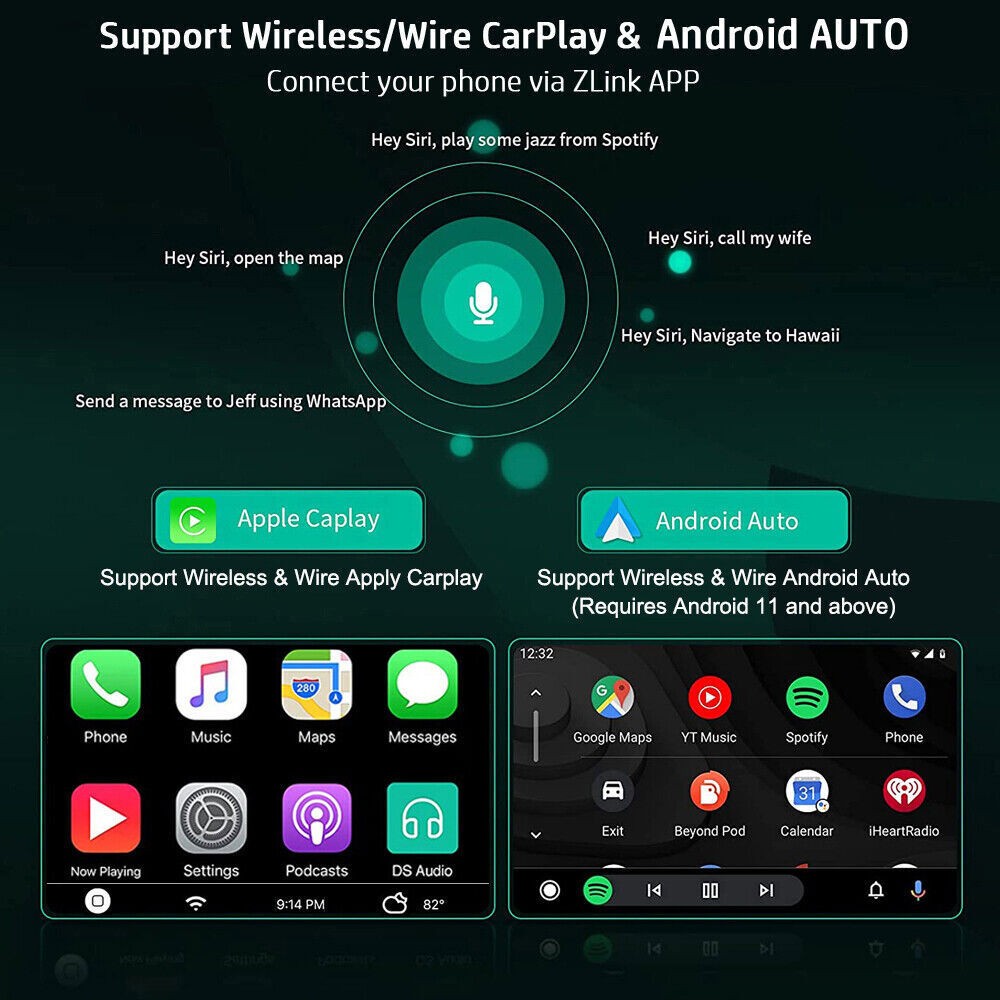 9.7″ Android 13 For CarPlay Radio Estéreo Para Coche GPS Doble 2Din WiFi Auto