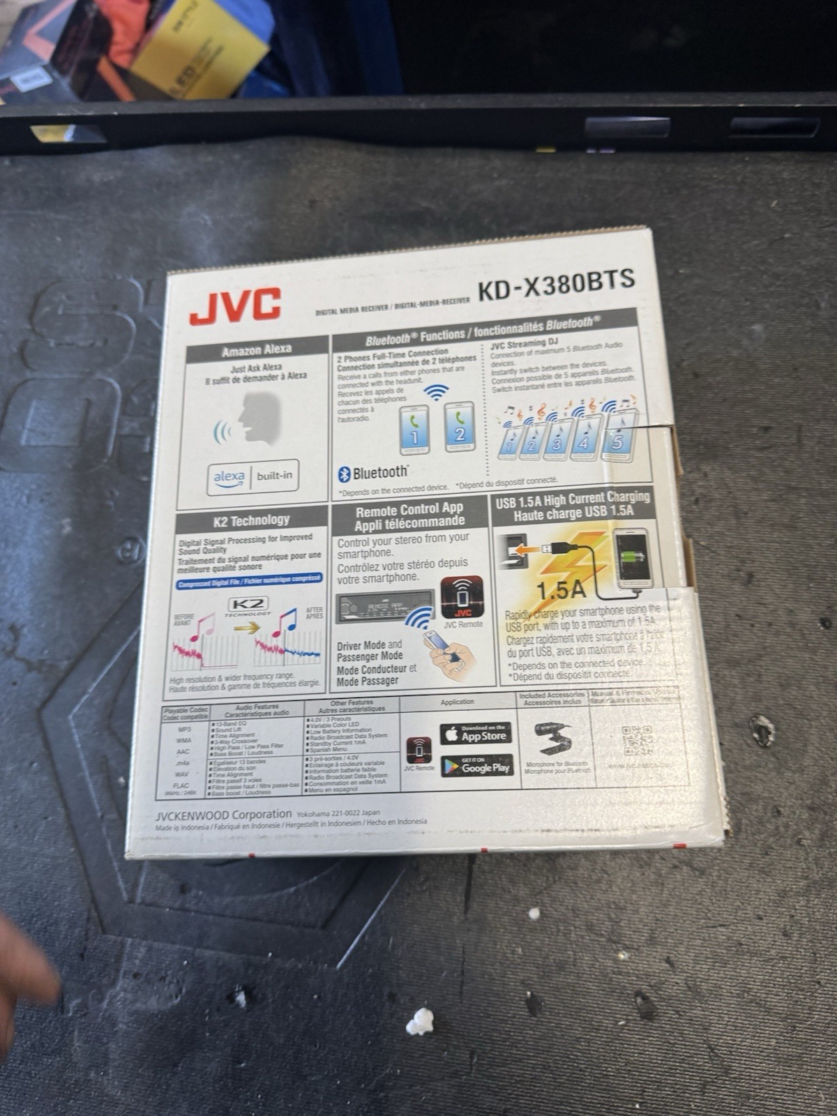 JVC KD-X380BTS Digital Media Receiver Bluetooth/USB/SiriusXM, App Compatibility