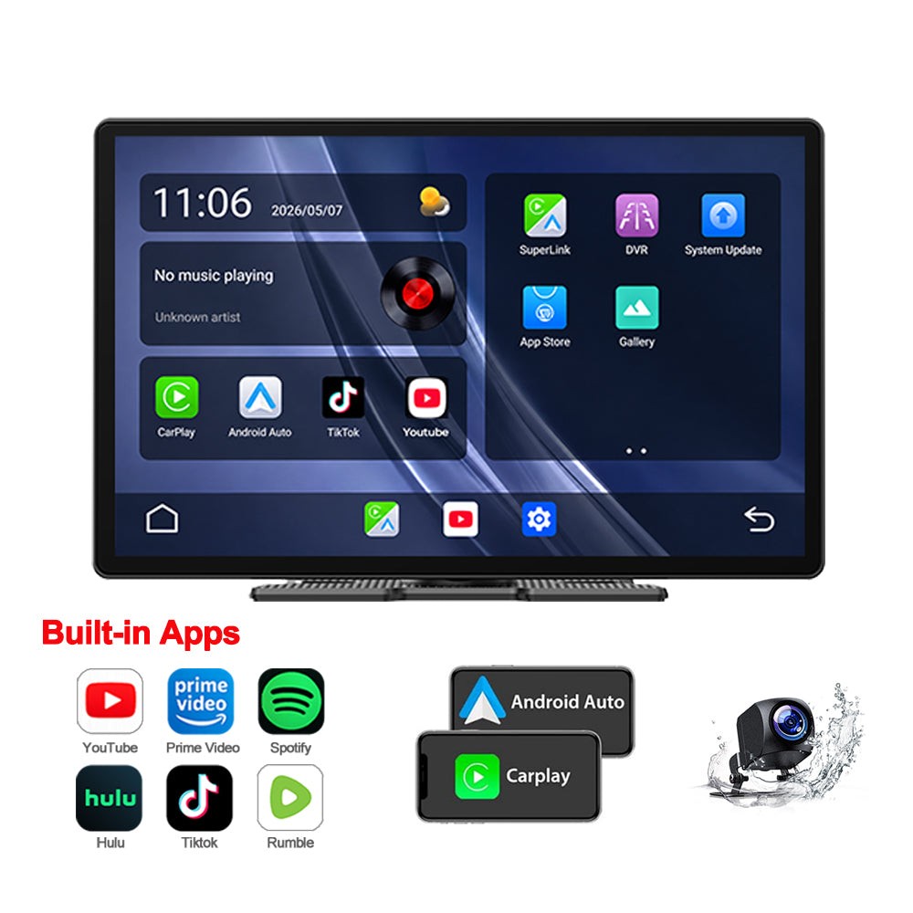 LAMTTO Extra Large 11 Inch Carplay Screen for Car,Built-in YouTube/TikTok APPs