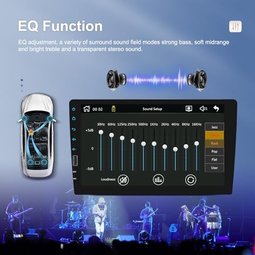 9 Inch Single Din Car Stereo Android Auto, 1 Din Touch Screen Wireless Carplay