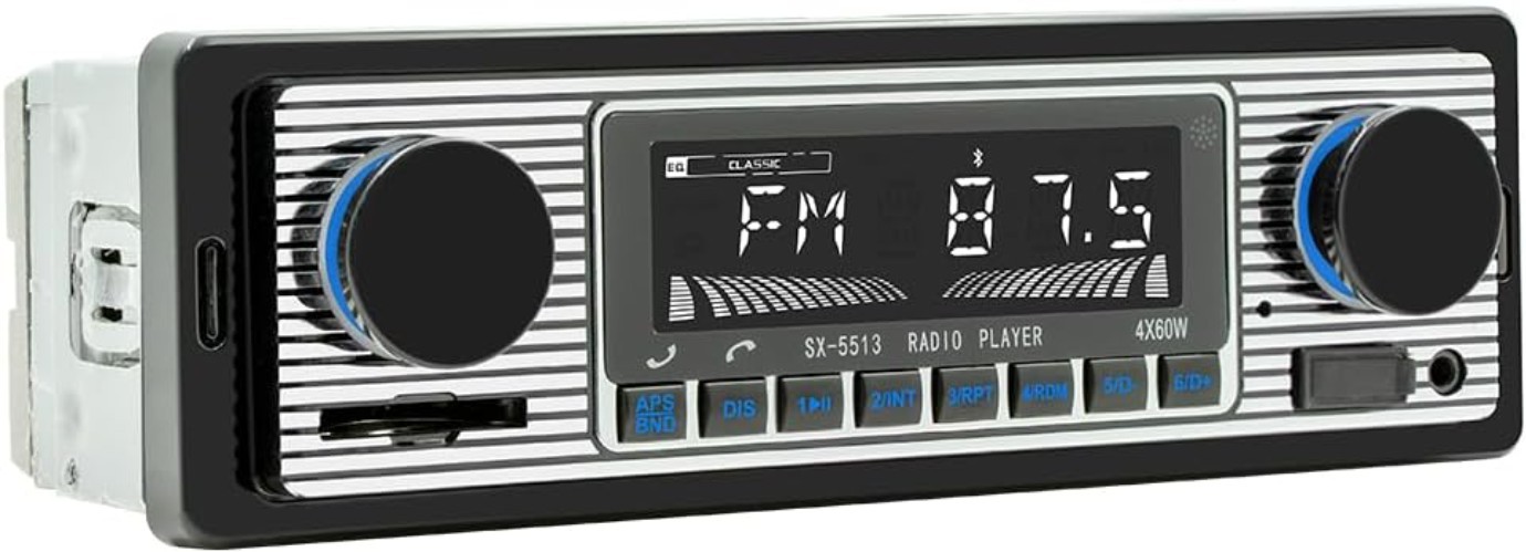 Advanced Retro Car Radio with Bluetooth – Hands-Free, Remote Control Features