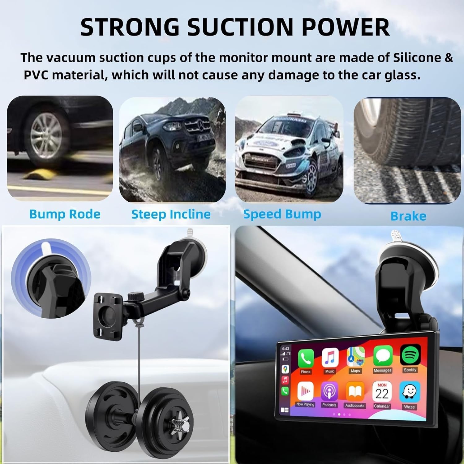 Adjustable Windshield Carplay Mount for Maximum Stability & Easy Installation