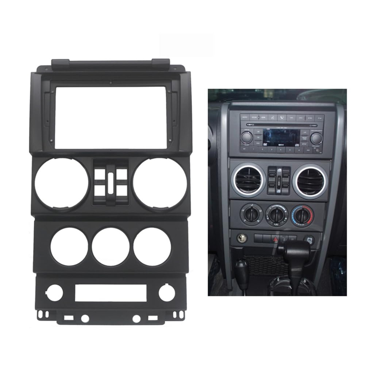9”Car Radio Stereo Fascia Frame Dash Panel Trim Bezel for Jeep Wrangler 2008…