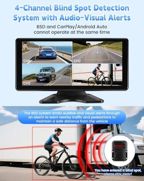 RV Camera System with Carplay & Android Auto, 10.36″ Touch Screen 10.36in