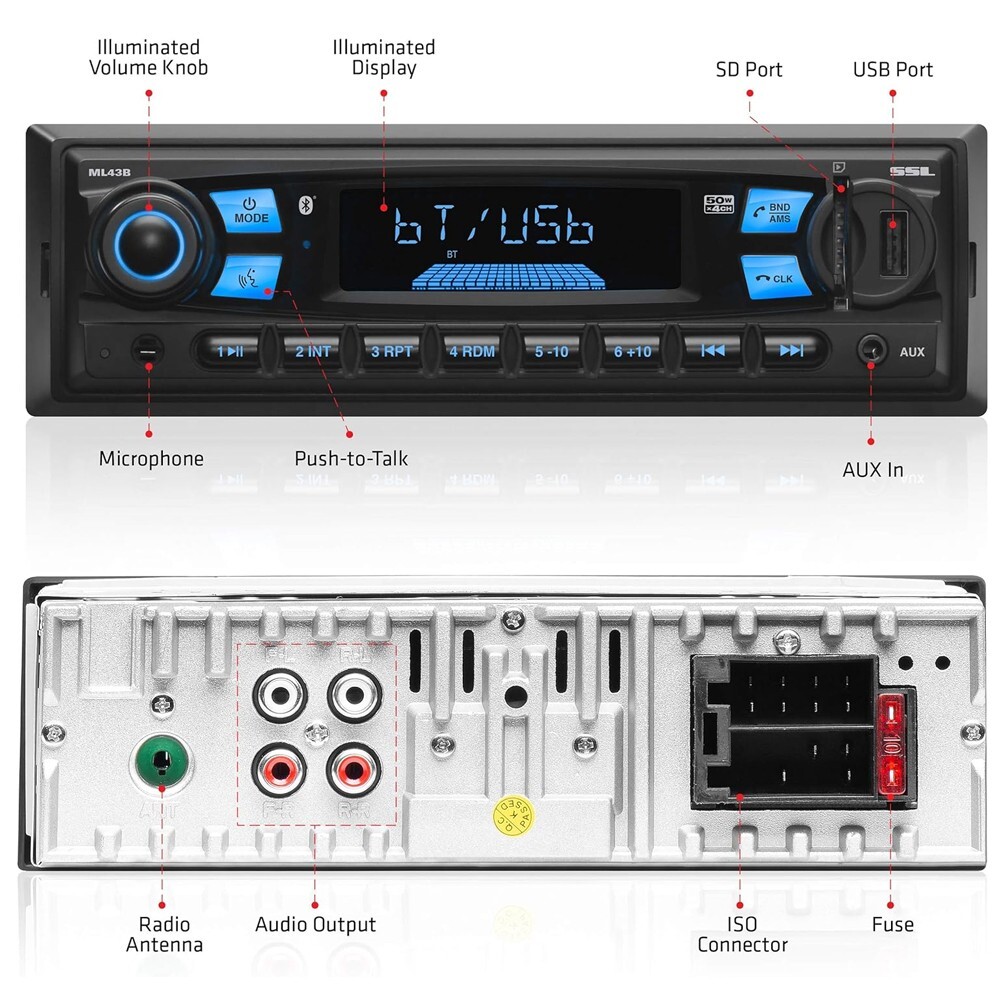NEW Car Stereo Bluetooth/MP3/USB AM/FM Install kit For 1988-1994 GM C/K 1500 RD