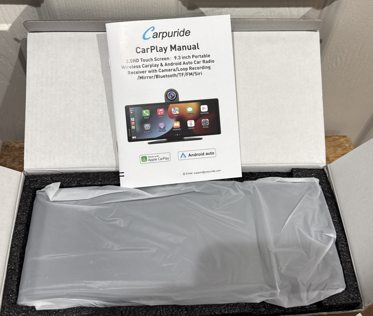 CARPURIDE W903 Carplay, 9.3″ HD IPS Touch Screen, BT/AUX/TF/ Audio Video/Voice C