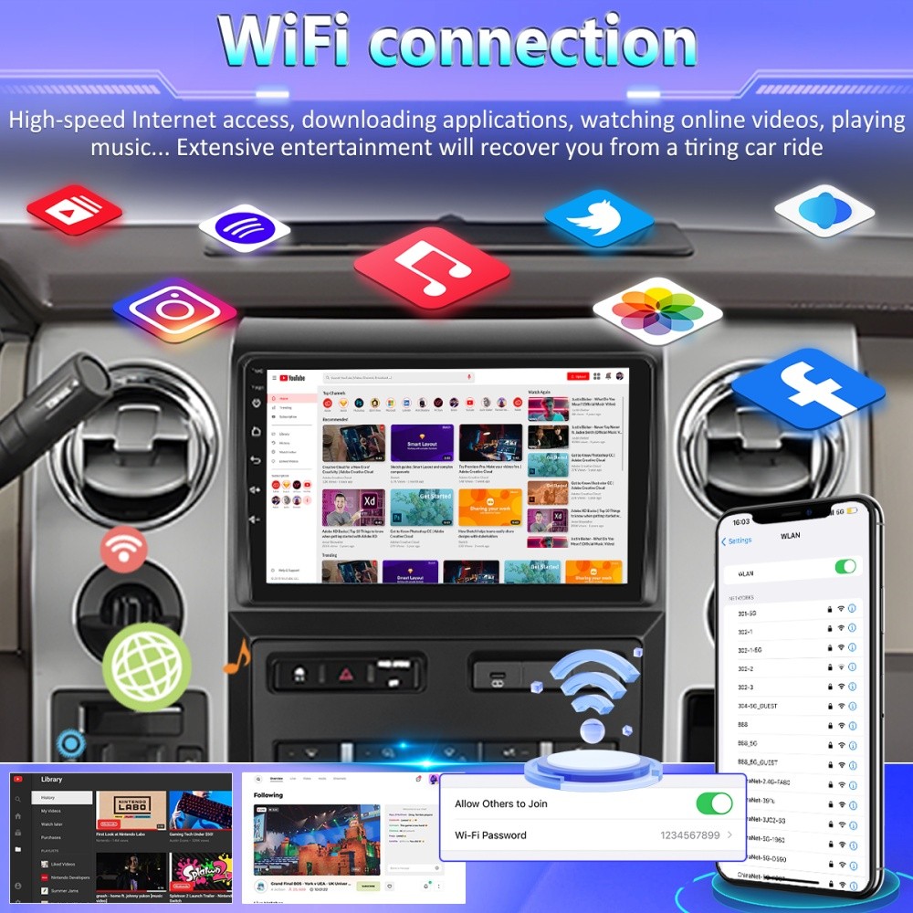 Apple Carplay For Ford F150 2009-2014 Android 13 Car Stereo Radio Navi Headunit