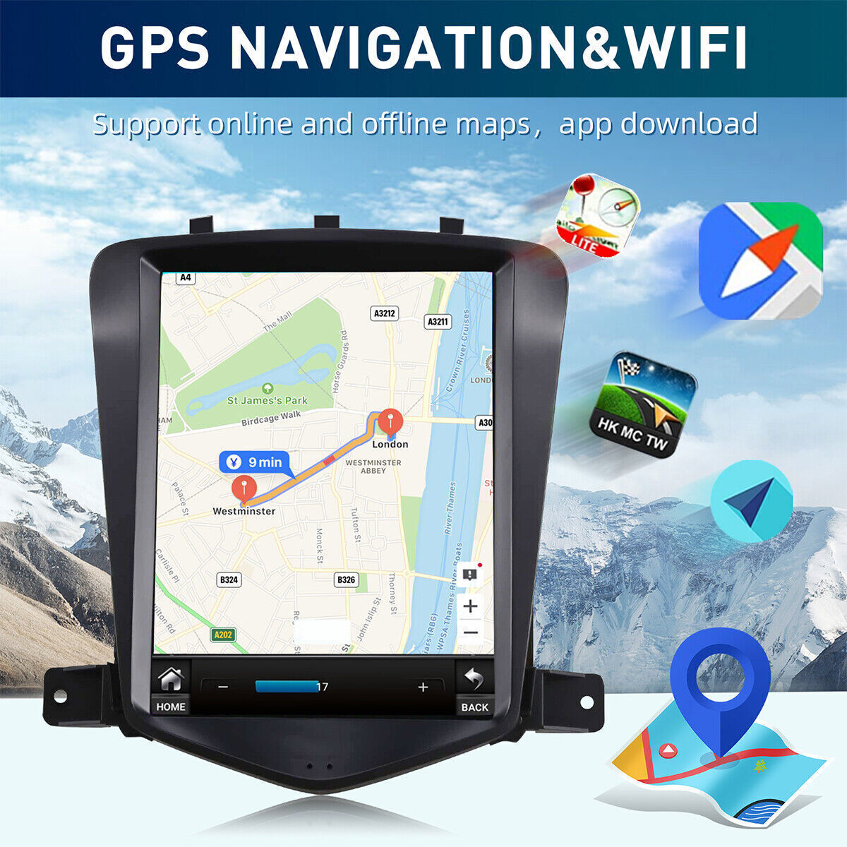 For Chevy Cruze 2011-2015 Car Apple Carplay Android 13 Radio GPS Stereo w/Cam