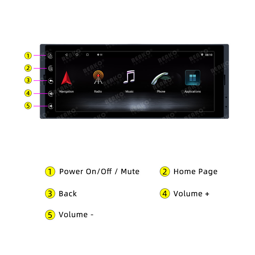 Andriod 12.0 1Din GPS CarPlay Wifi 2+32G Car Radio Stereo Touch Screen Bluetooth