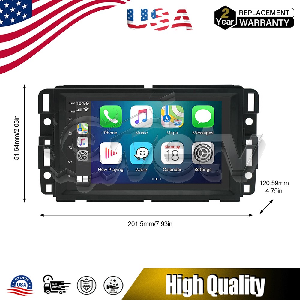 7″ Android 13 Car Stereo GPS CarPlay WiFi for Chevy GMC Silverado FM Radio 2+32G