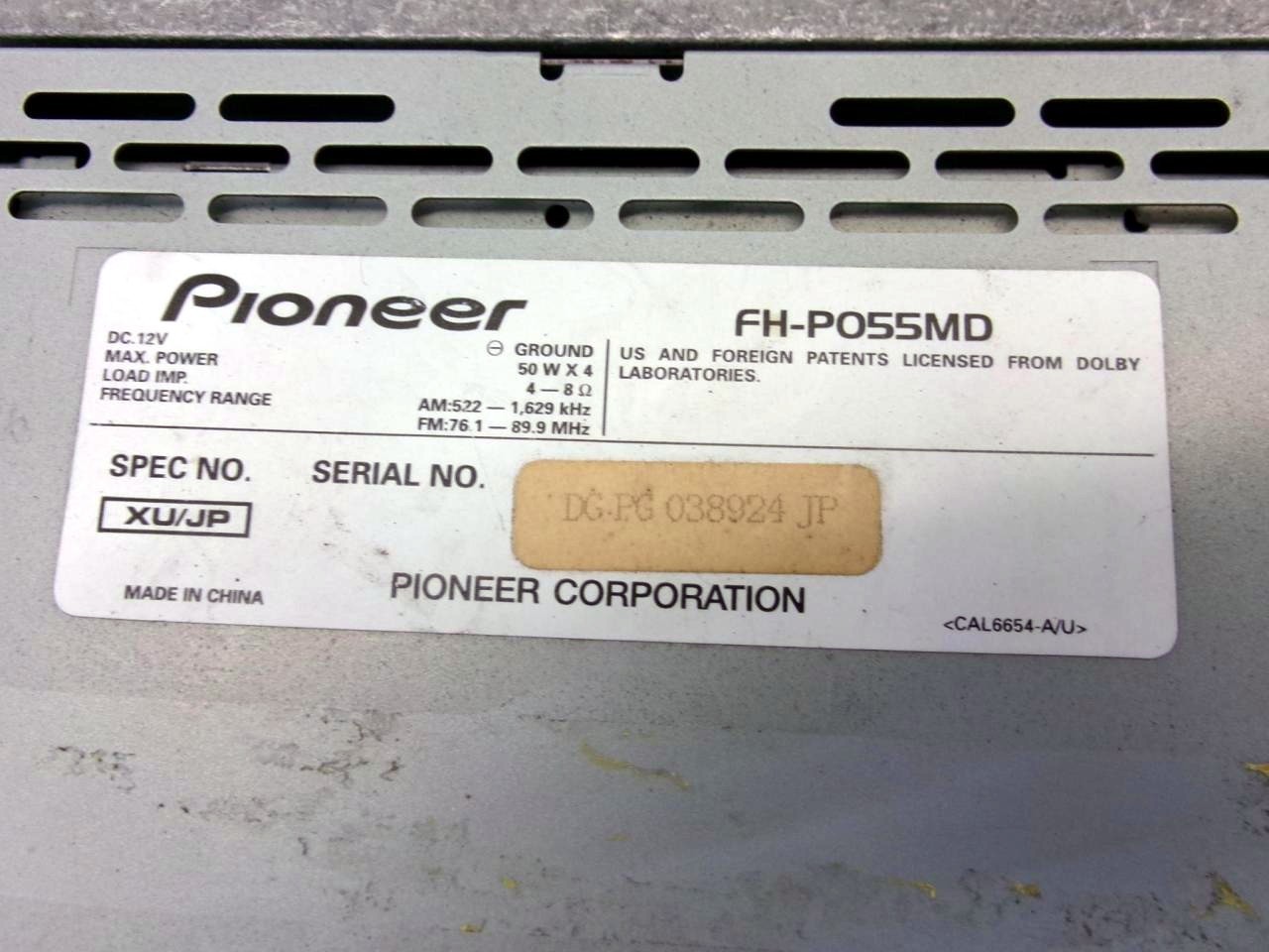 carrozzeria FH-P055MD Car Stereo Receiver For Parts Not Working MD