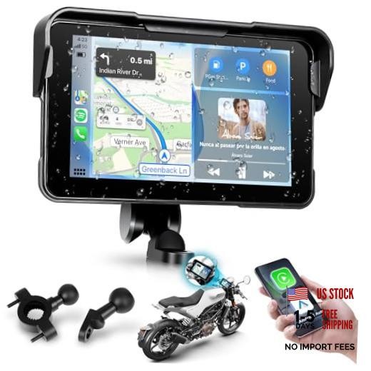 5 Inch Motorcycle Carplay Screen with Wireless Carplay Android Auto for Car,