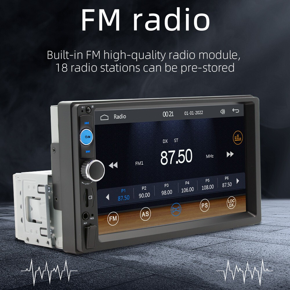 7″ Single 1Din Touch Screen Car Stereo Radio For Apple/Android CarPlay Bluetooth