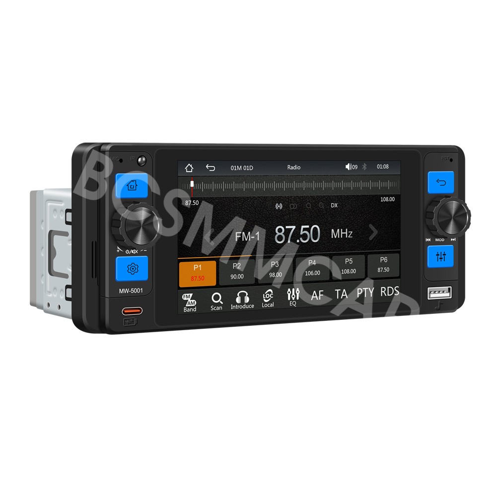 Car Stereo Radio Player HD Touch Screen Bluetooth Mirror Link Colorful Lighting