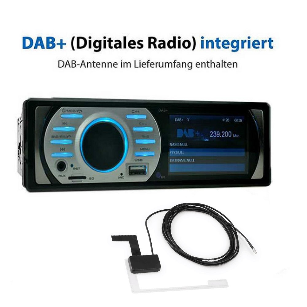 MP5 TF FM Universal 3 In AUX 4×45W USB Bluetooth 1 Din DAB+ Car Stereo
