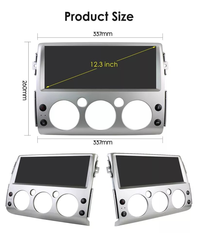 12.3Inch Car Stereo Radio For Toyota FJ Land Cruiser 2006-2021 GPS Carplay Navi