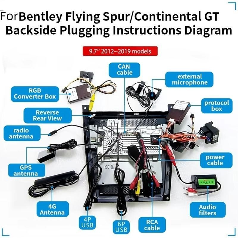 Android Car Radio For Bentley Flying Spur 2012-2019 Android Auto CarPlay Stereo
