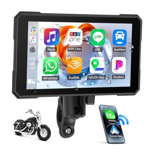 CarPlay Screen for Motorcycle,Portable Wireless Carplay/Android Auto for