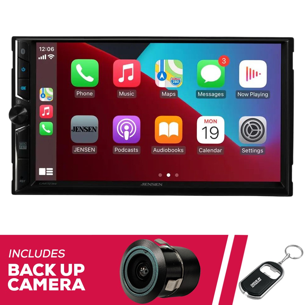Jensen CAR723W 7″ Double-DIN Digital Multimedia w/ Backup Bullet Camera