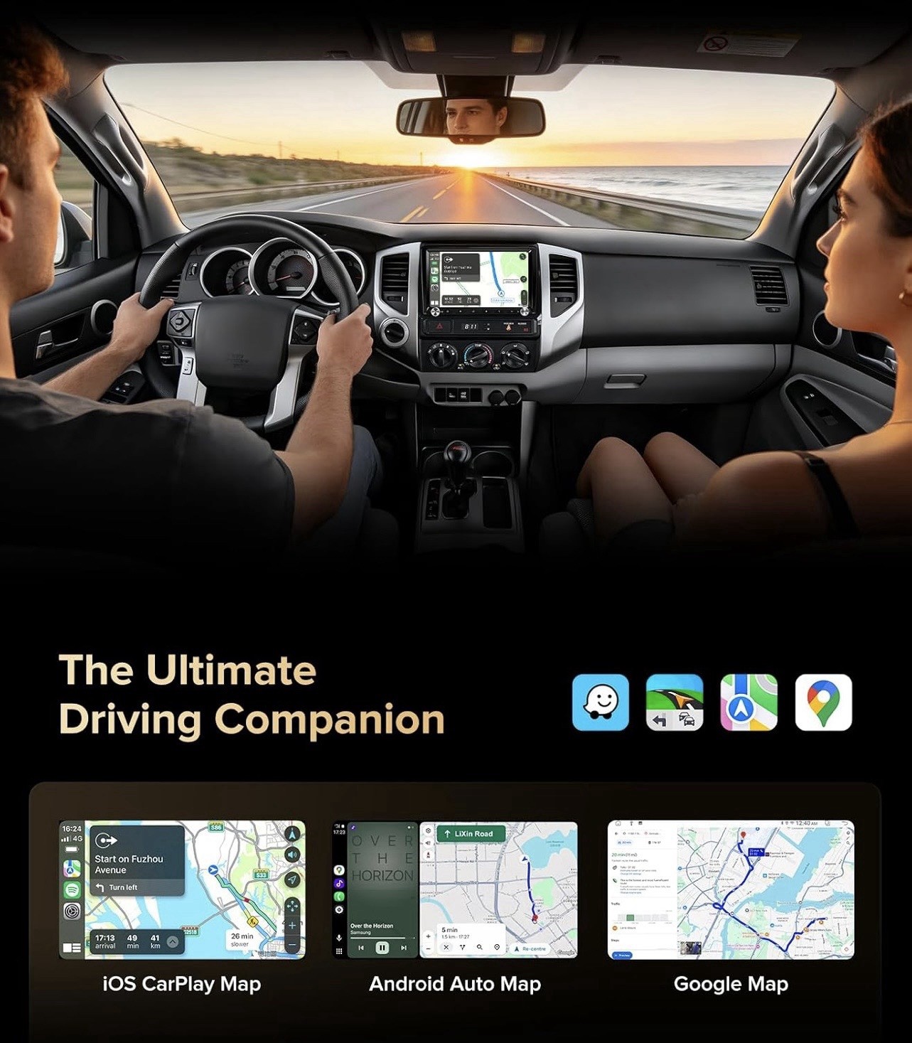 Car Stereo Radio 2005-2015 Tacoma QLED Wireless CarPlay Android Auto 2GB 64GB