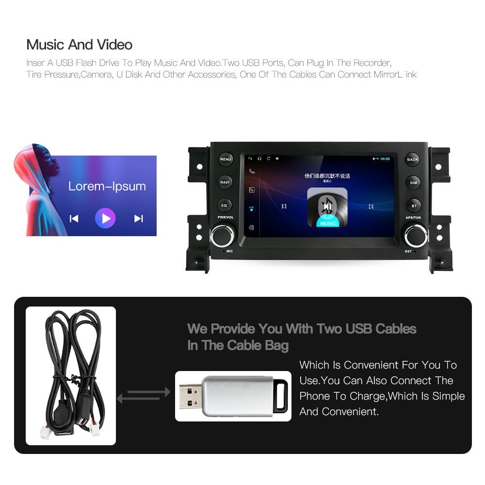 Car Multimedia Player For Suzuki Grand Vitara 2005-2015 Car Radio Stereo GPS