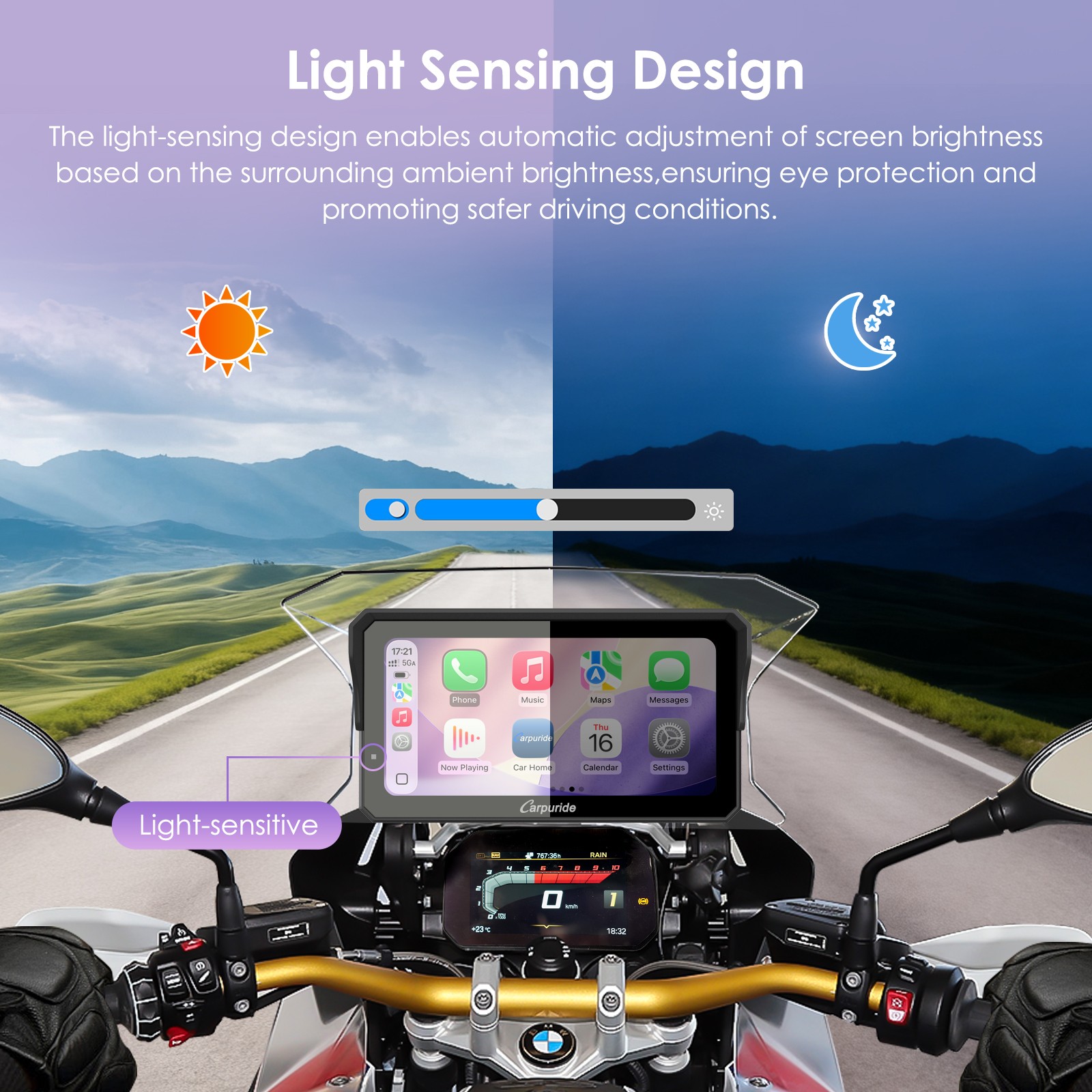 Carpuride W602BSPro Designed for BMW Moto Compatible Wonder Wheel Dashboard Info