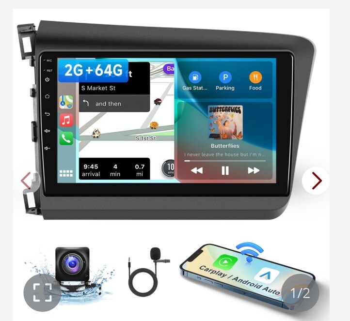 8 Core Carplay Car Stereo for Honda Civic 2012 2013 2014 2015 Andriod DSP 4GLTE