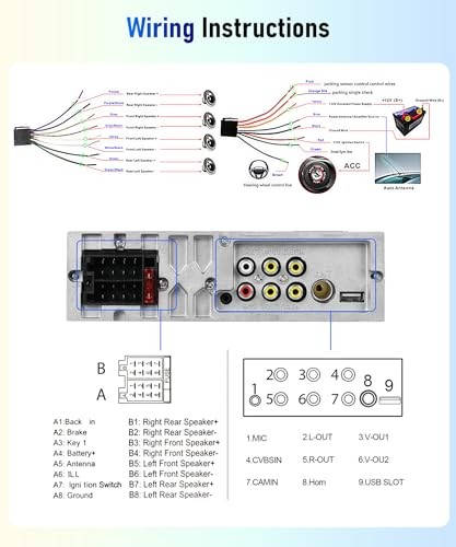 Wireless CarPlay Single Din Car Stereo,5.1 Bluetooth Car Radio AM/FM/RDS,7