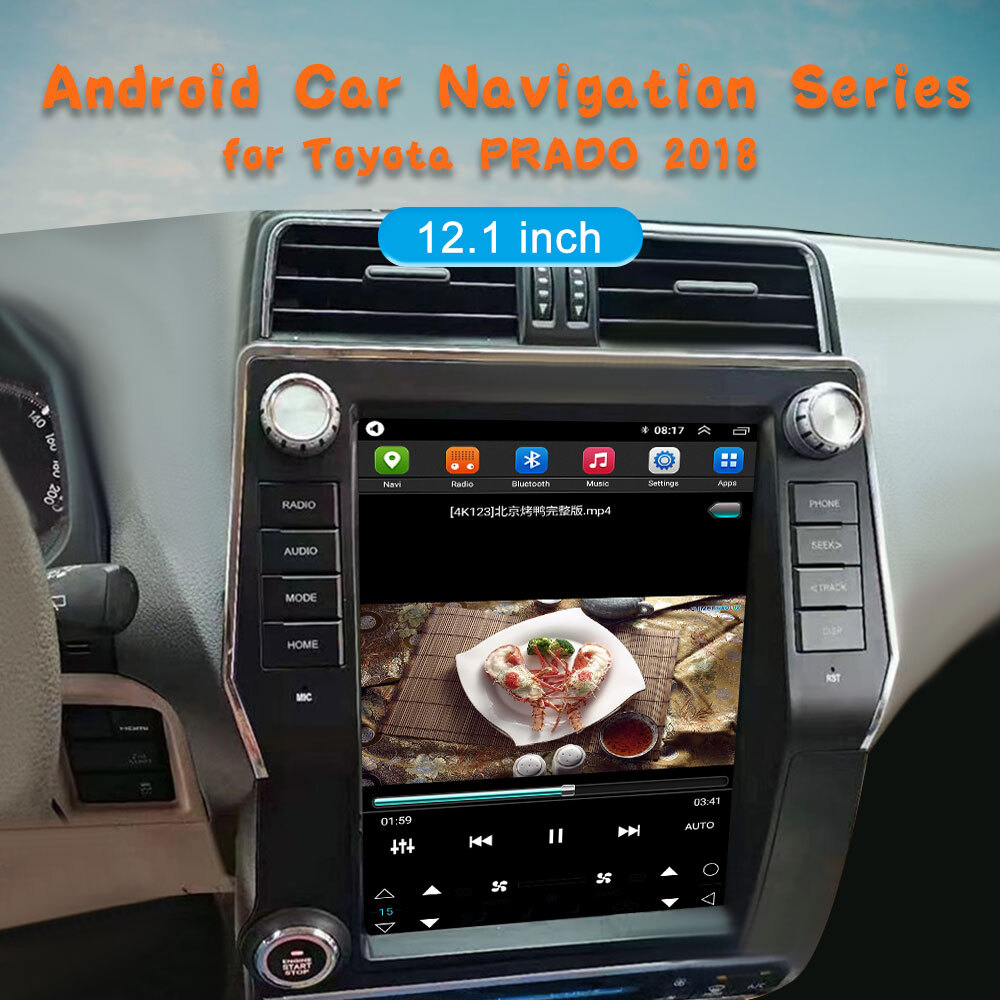 12.1″ Tesla Style Android 14.0 Car Radio For Toyota Land Cruiser Prado 150 2018-