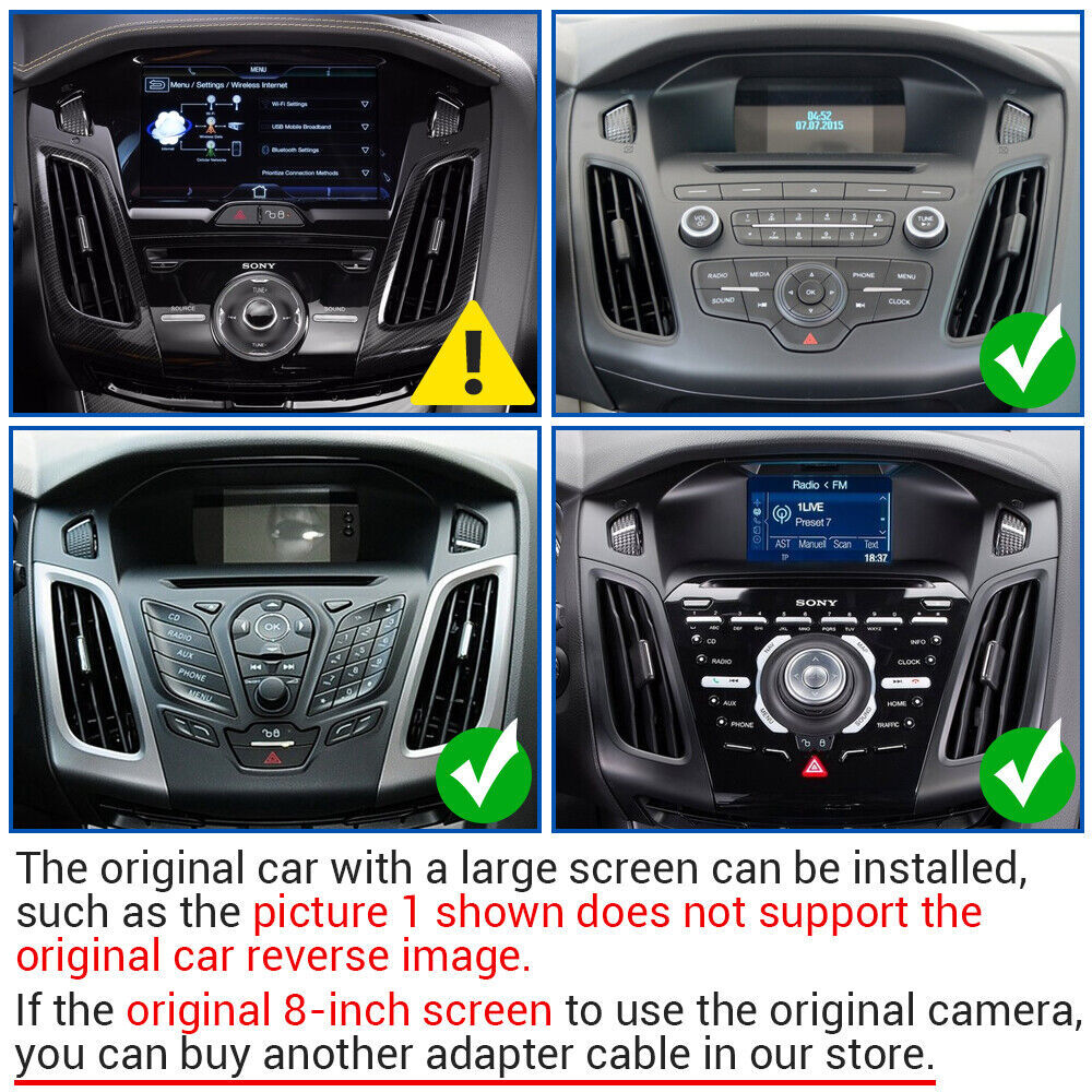 For Ford Focus 2012-2018 32GB Car Apple Carplay Radio Stereo Android 12 GPS +Cam