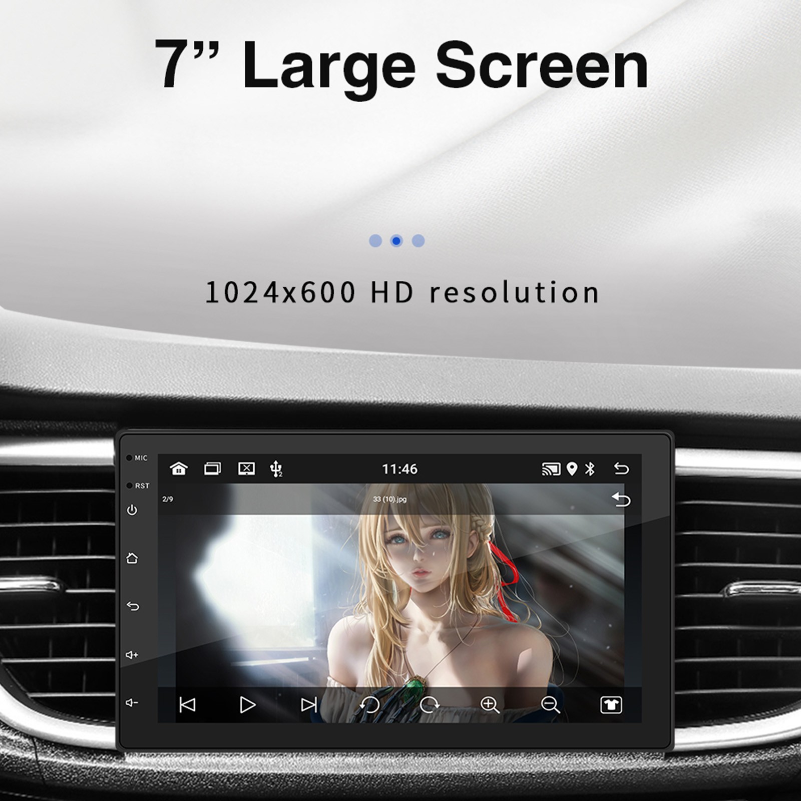 7″ Android 10 2G+64G Quad Core GPS WiFi Bluetooth Car Stereo MP5 Player Carplay