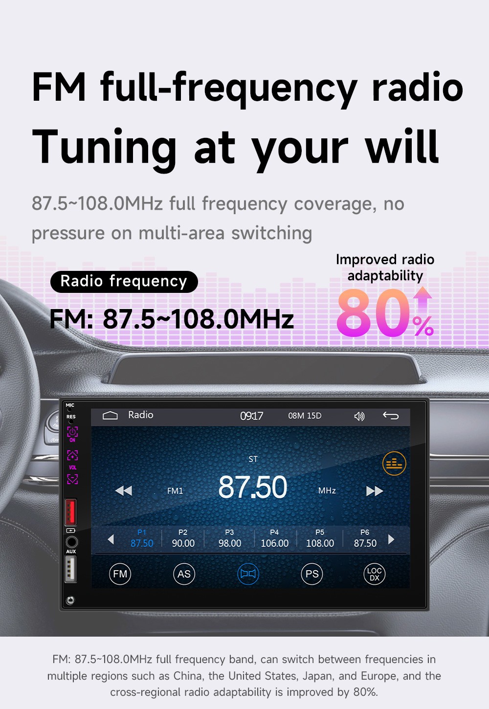 7″ Single 1 Din Car Stereo Radio Touch Screen Apple CarPlay Android Auto USB FM