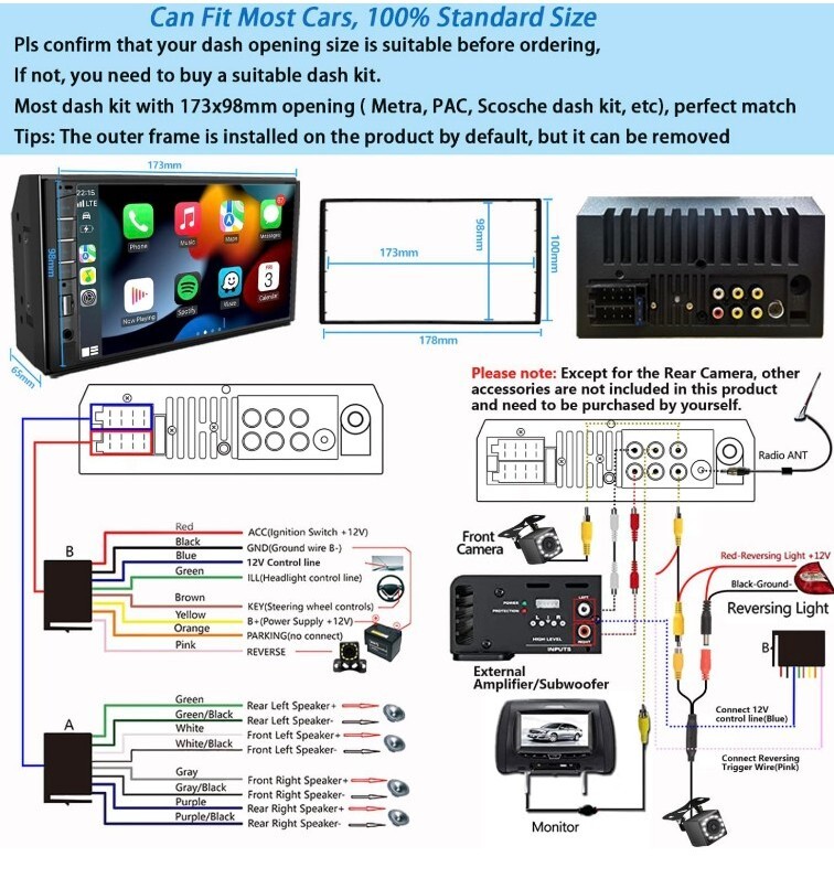 Naifay Car Stereo 7 Inch HD Touchscreen Double Din Car Stereo Apple & Android
