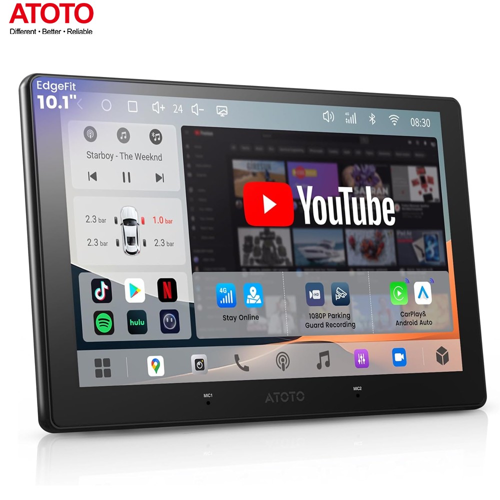 ATOTO Sat Nav Android 13 Head Unit Built-in AI Voice 10.1″ QLED Car Stereo 64GB