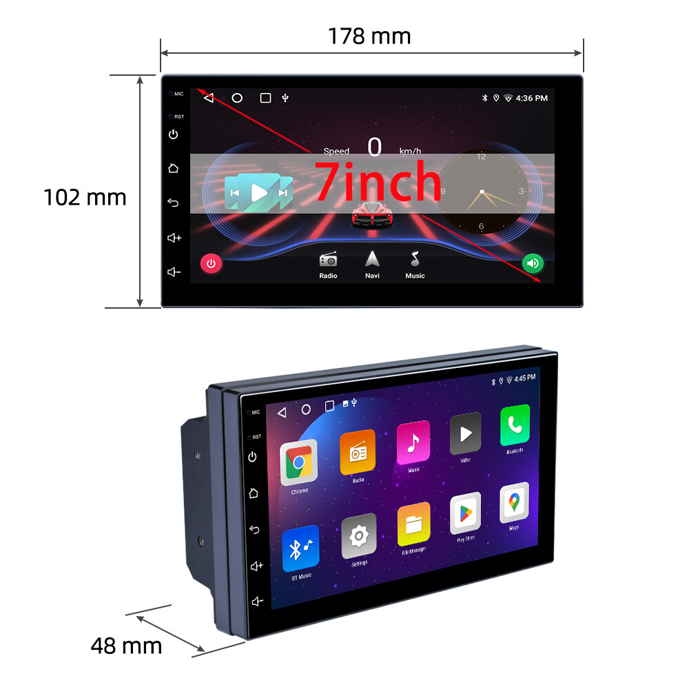 7″ Double 2 DIN Android 12 Car Stereo CarPlay 2+32GB GPS Navigation Radio WiFi