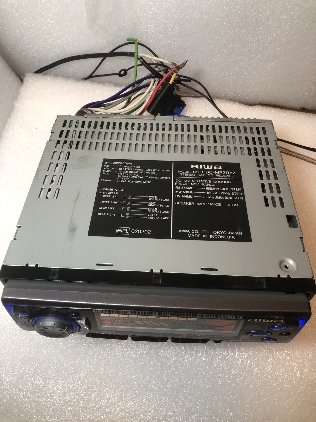 AIWA CDC MP3RYZ CD World 1st Mp3 Car Stereo RDS Radio AM-FM Aux Old School Y2k