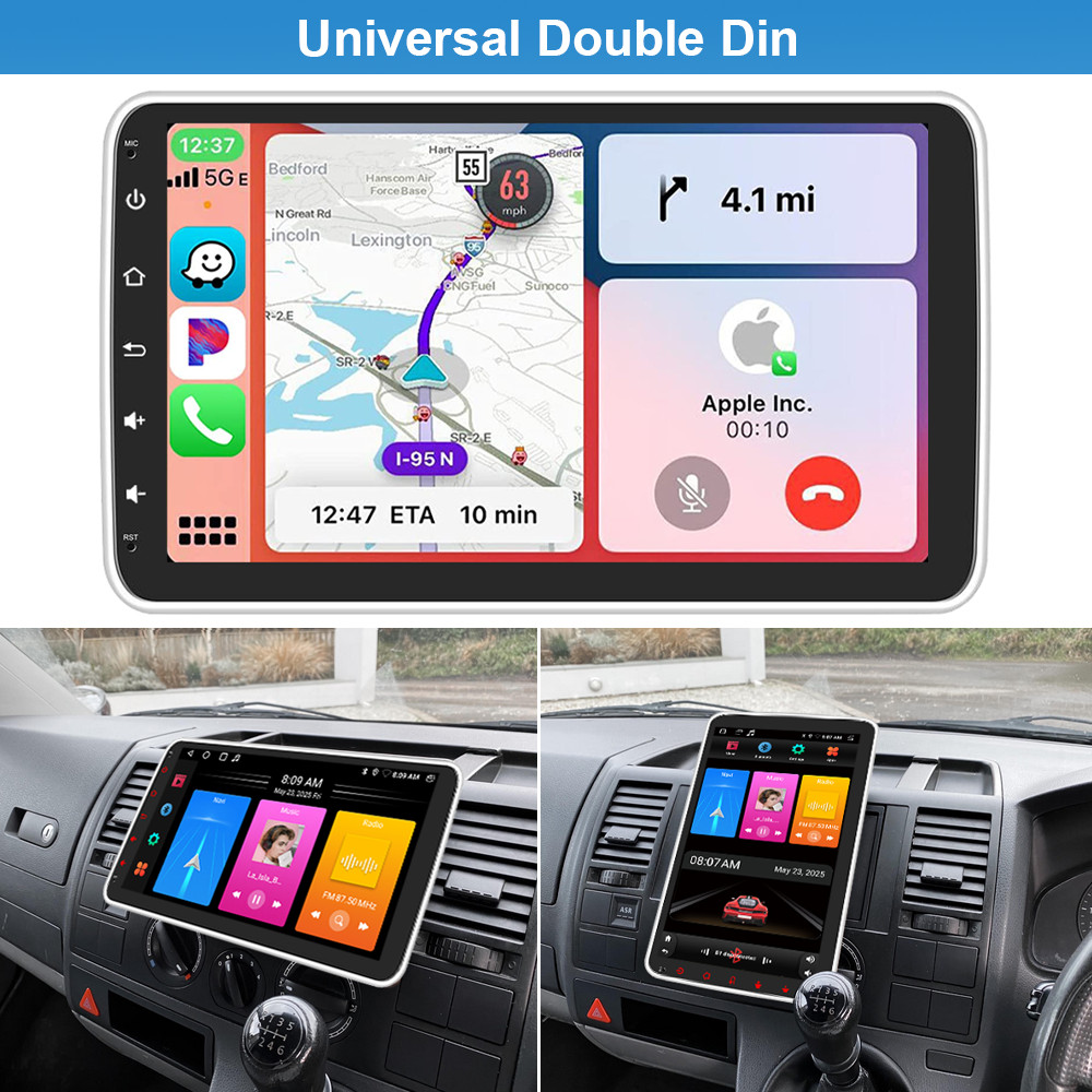 Android 15 Double 2DIN Rotatable 10.1” Car Stereo Radio Carplay GPS Wifi BT 64G