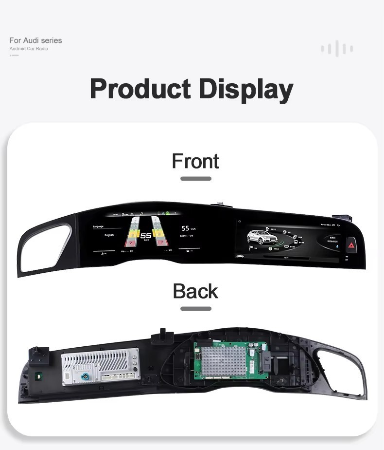 12.3″+10.25″ Dual Screen Android Radio CarPlay GPS 4+64GB For Audi A4 2009-2016