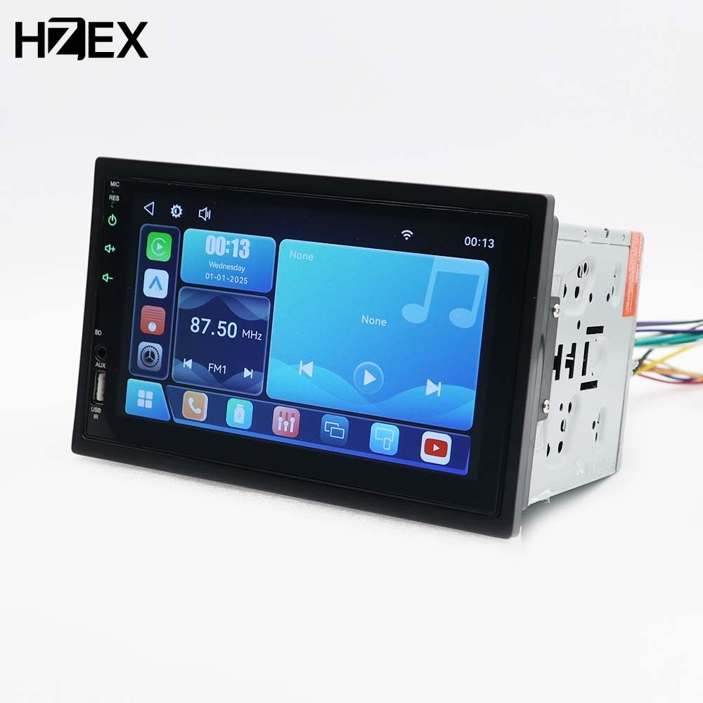 HZX-7CPA 7 Inch Double Din Car Stereo with Wireless Apple CarPlay & Android Auto