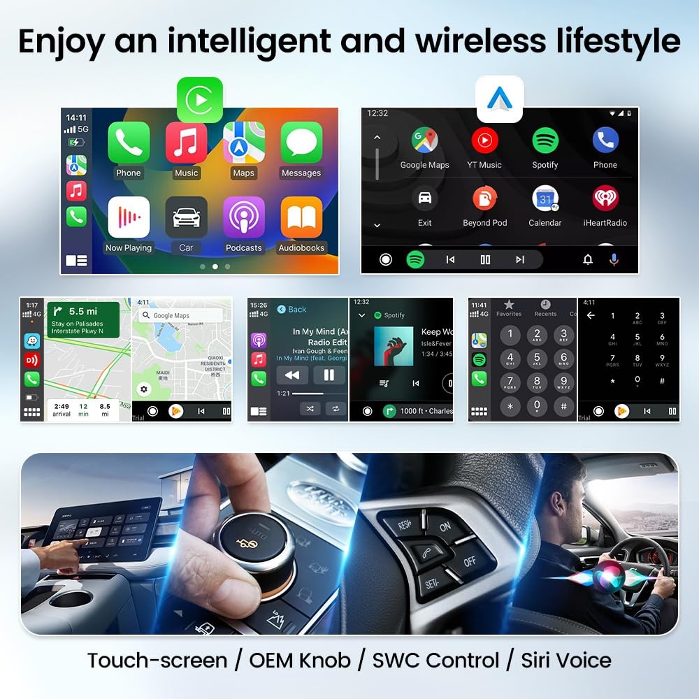 4.0 CP2A Adapter for Wired CarPlay Car, 2 in 1 Convert Wired CarPlay to Wirel…