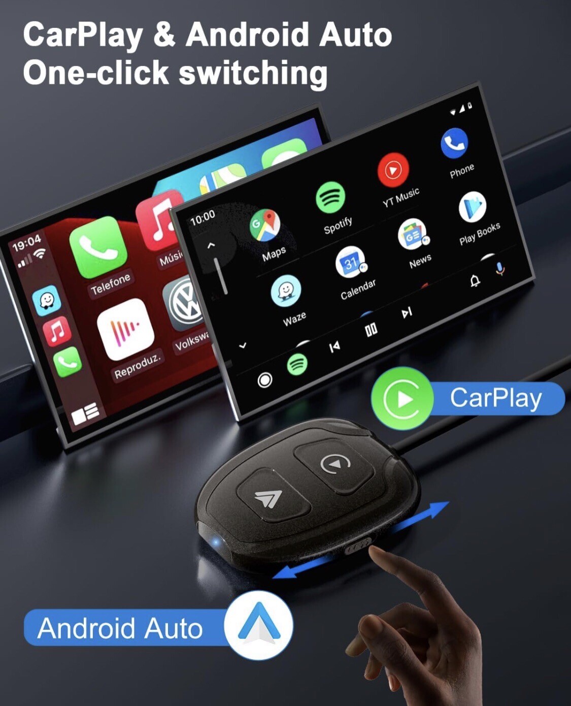2 In 1 Mini Wireless 🛜 CarPlay/android Auto Adapter
