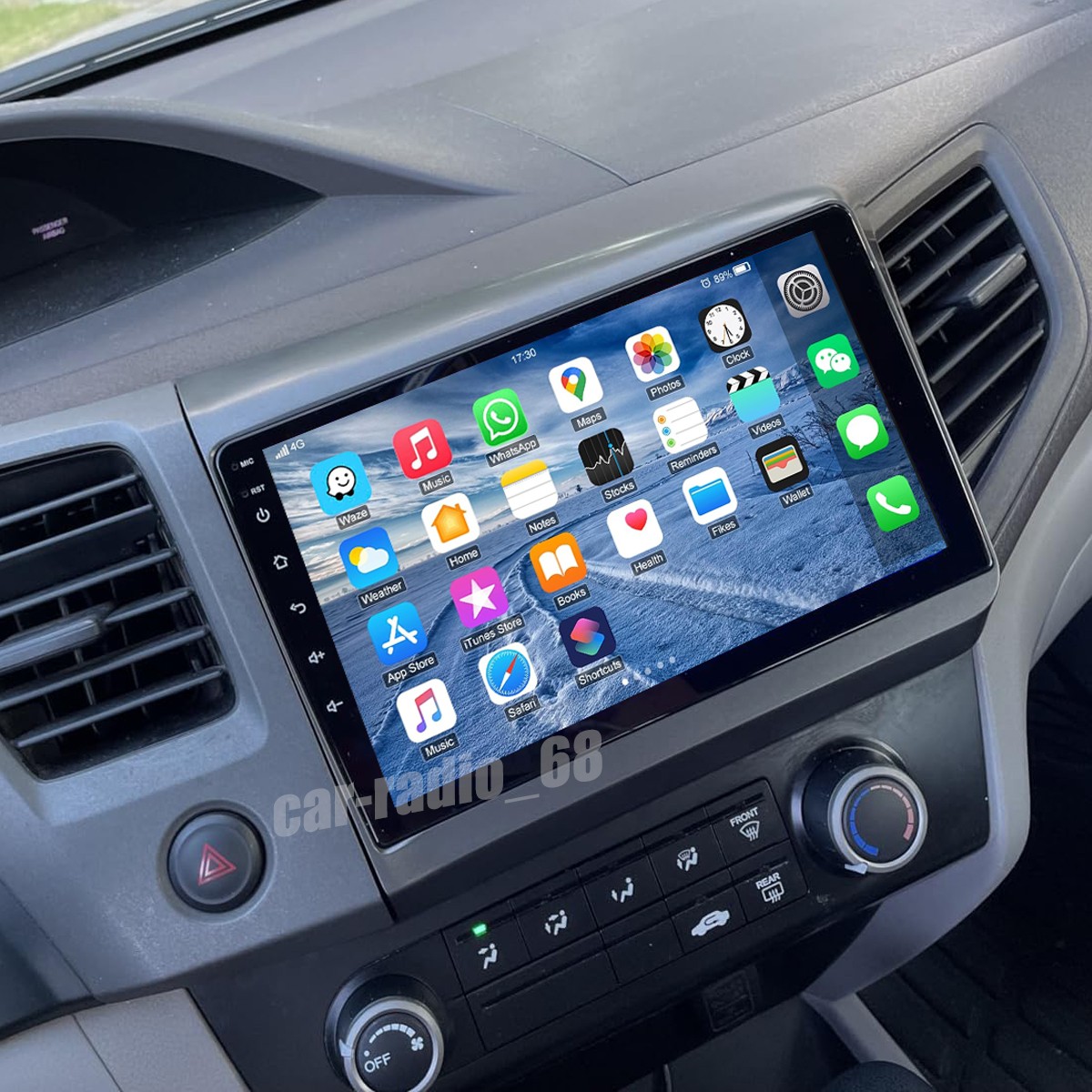 For Honda Civic 2012 Apple CarPlay Auto Android 12 Car Radio Stereo Wifi 2+32G